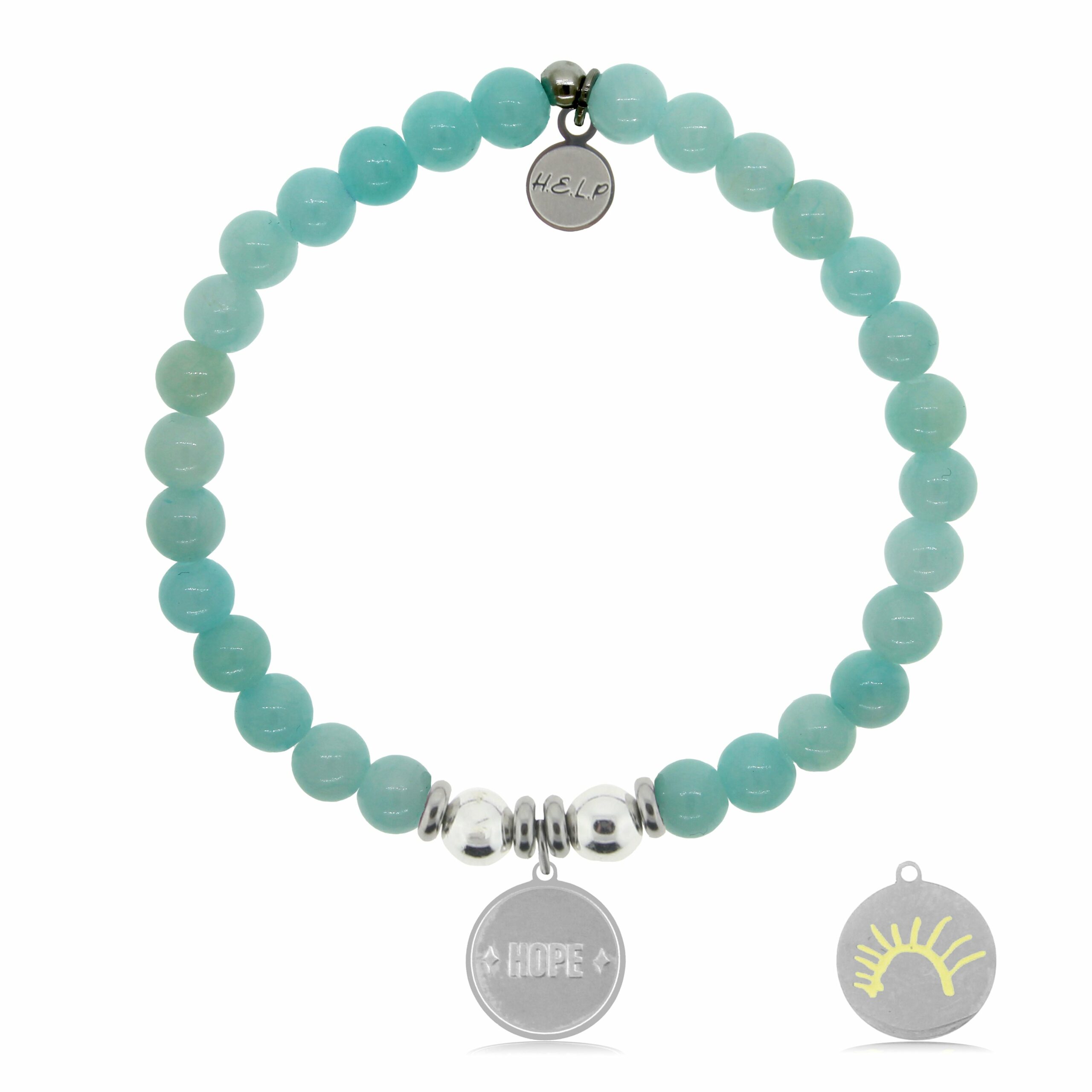 St. Jude Collection: Sun Charm with Baby Blue Quartz Charity Bracelet