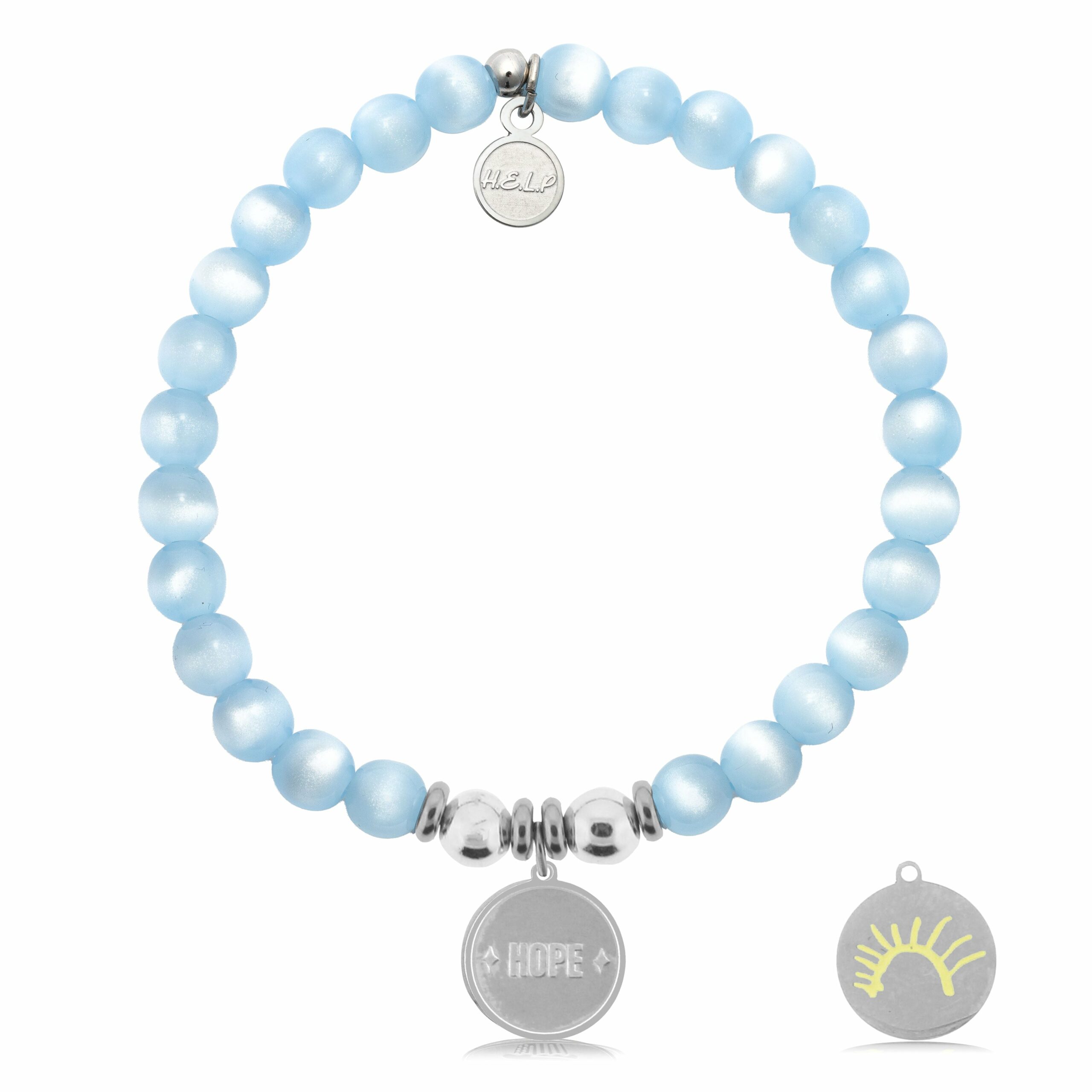 St. Jude Collection: Sun Charm with Blue Selenite Charity Bracelet