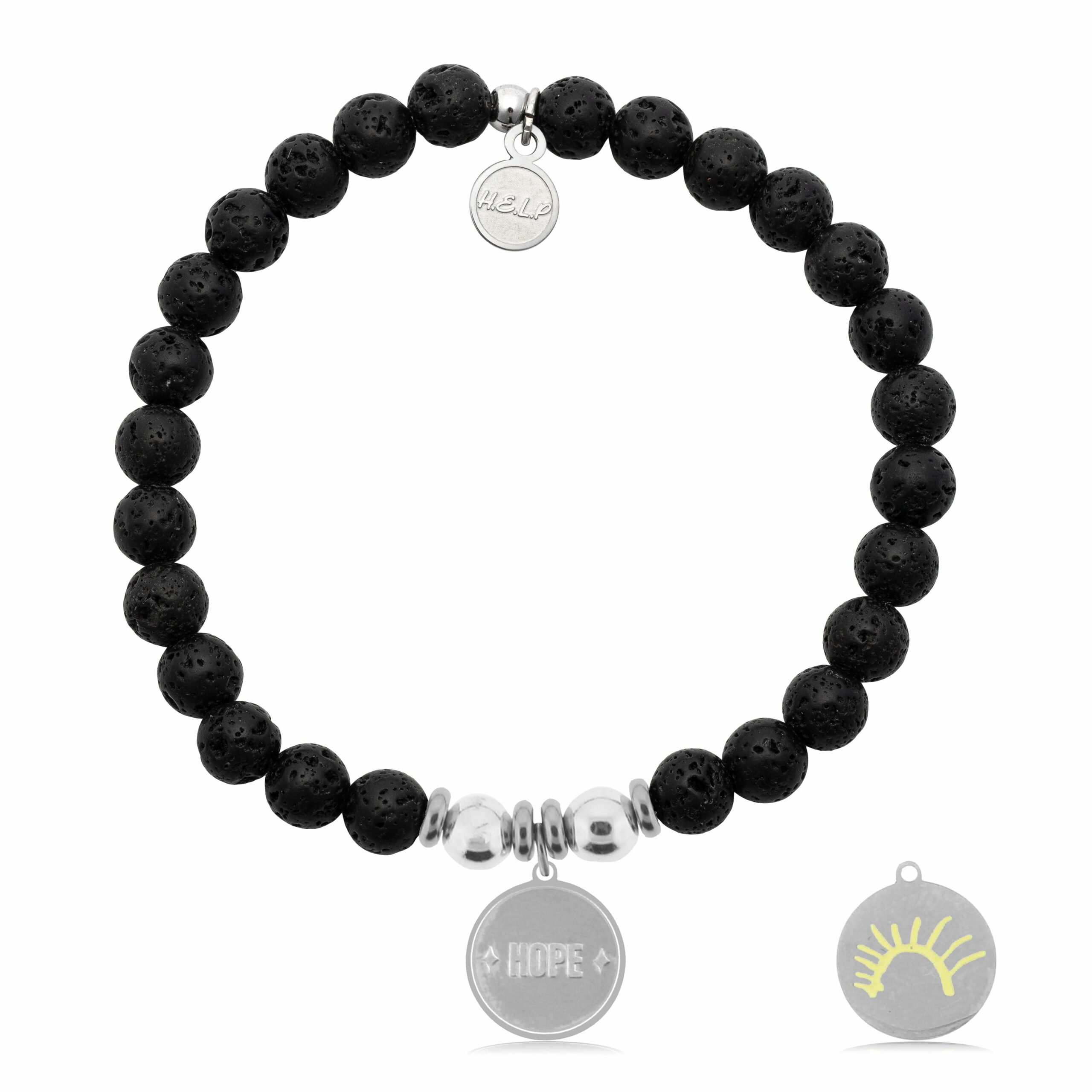 St. Jude Collection: Sun Charm with Lava Rock Charity Bracelet