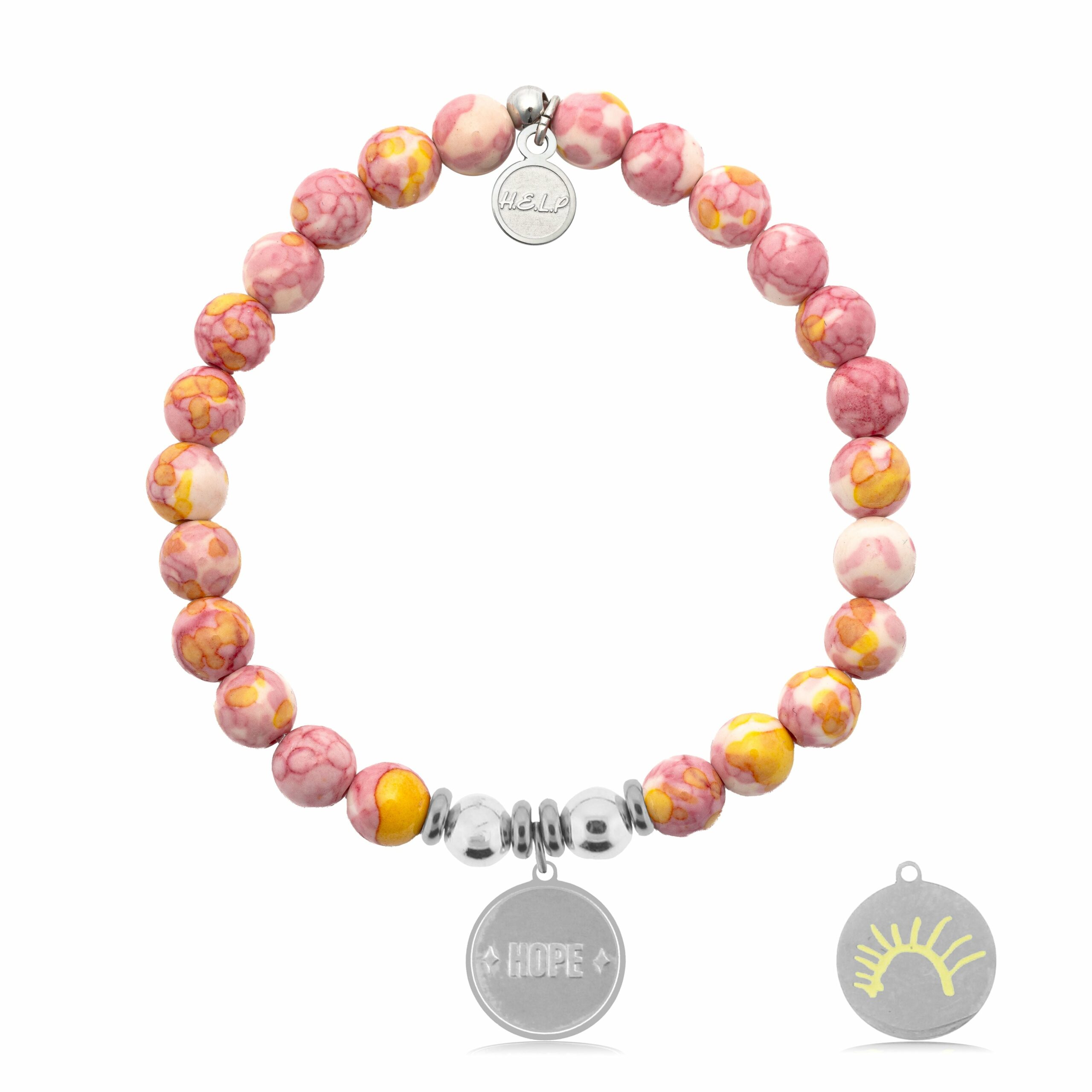 St. Jude Collection: Sun Charm with Lemonade Jade Charity Bracelet