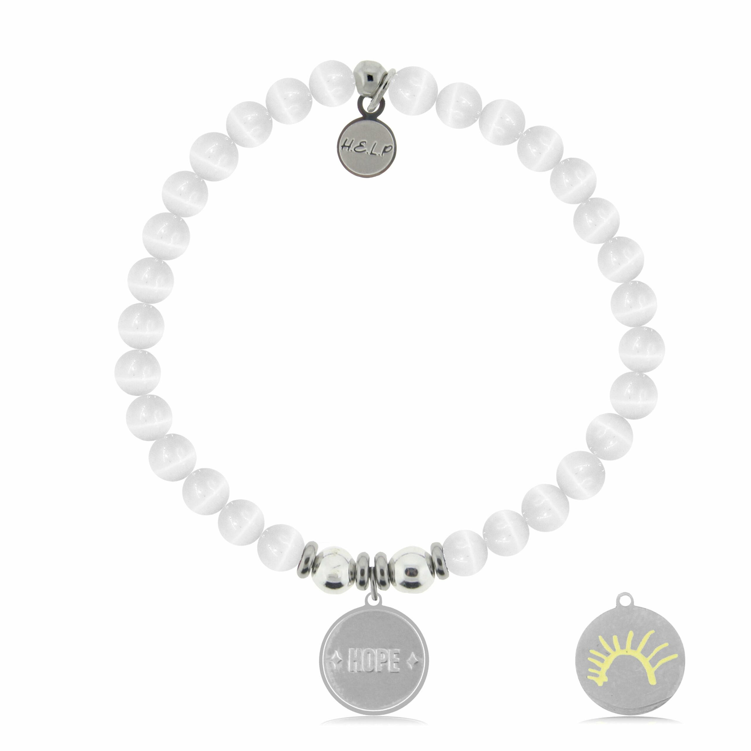 St. Jude Collection: Sun Charm with White Cats Eye Charity Bracelet