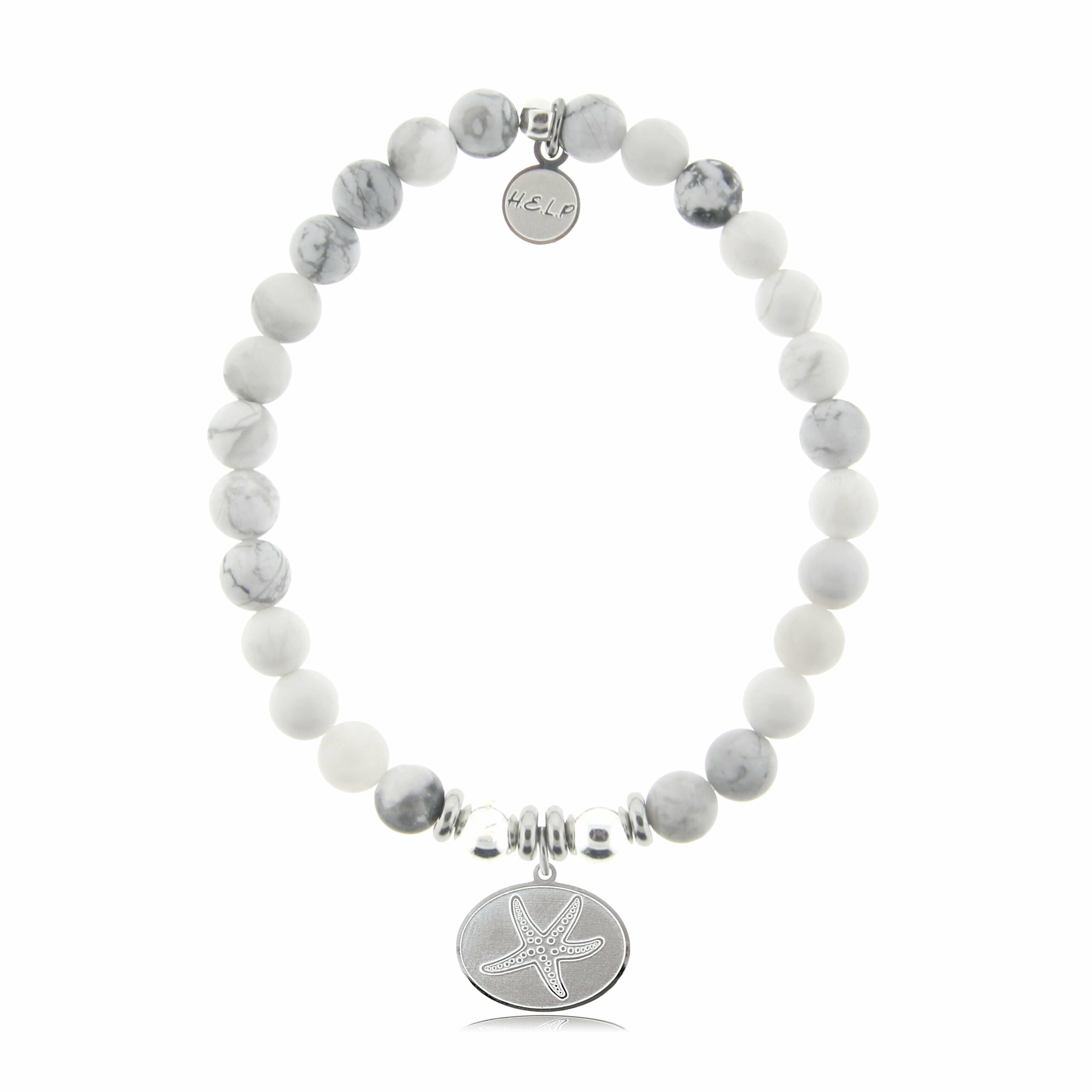 Starfish Charm with Howlite Beads Charity Bracelet