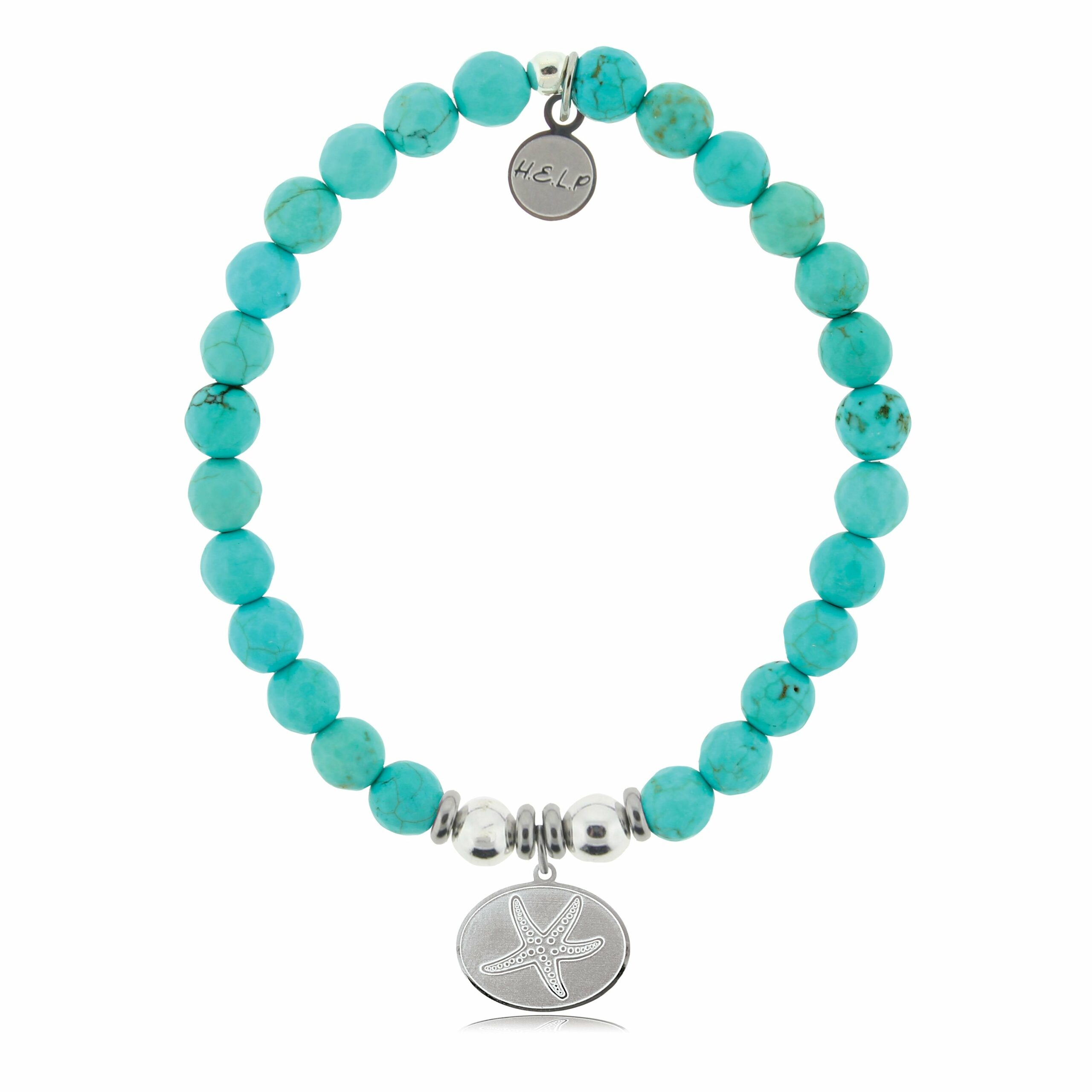 Starfish Charm with Turquoise Beads Charity Bracelet