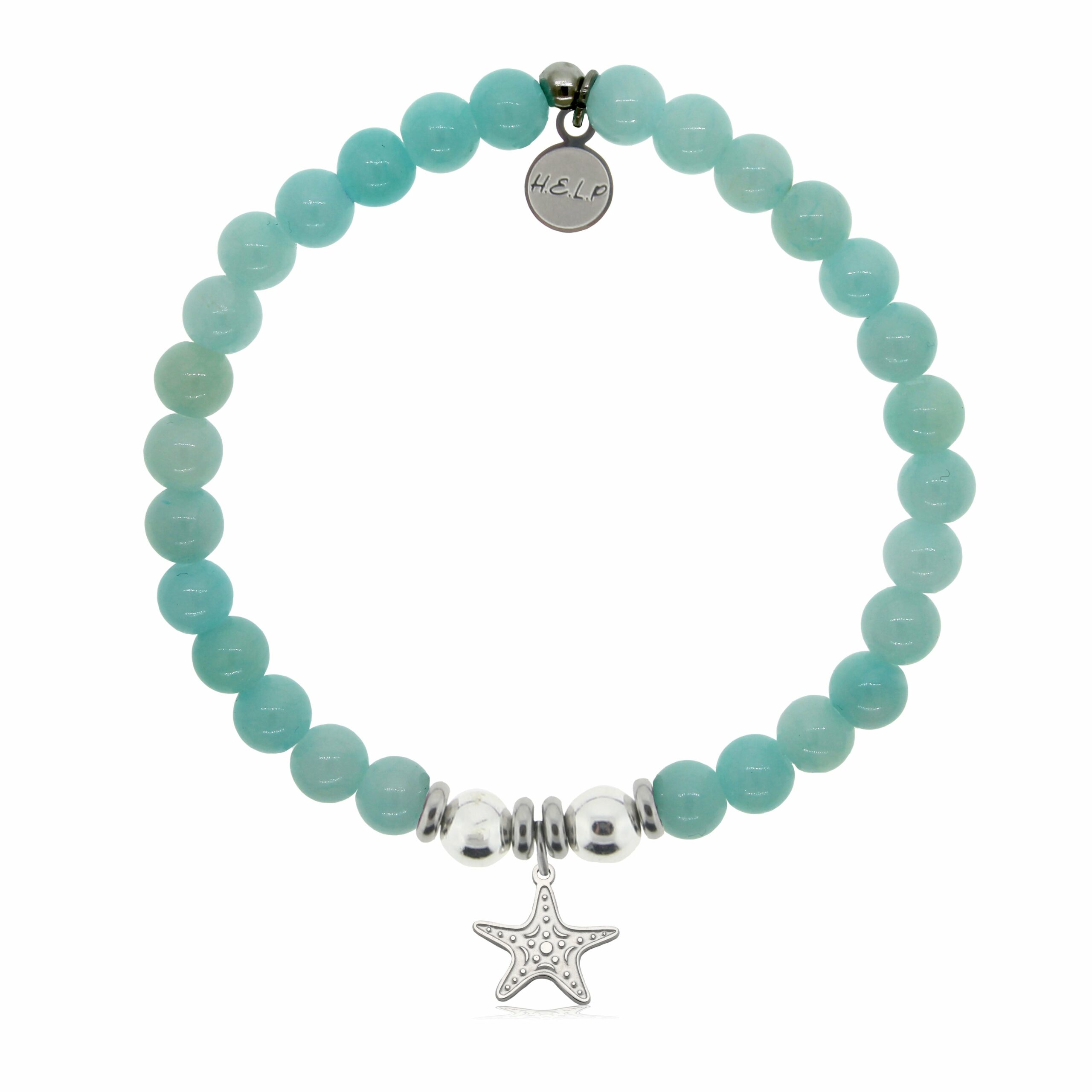 Starfish Cutout Charm with Baby Blue Quartz Charity Bracelet