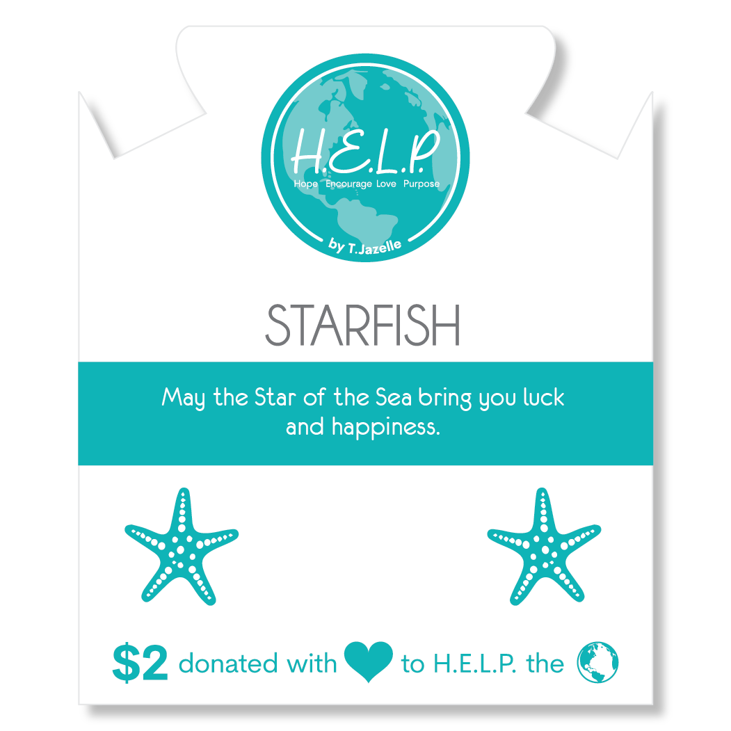 Starfish Cutout Charm with Kaleidoscope Crystal Charity Bracelet