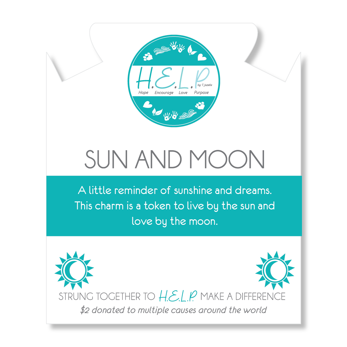 Sun and Moon Charm with Malachite Beads Charity Bracelet