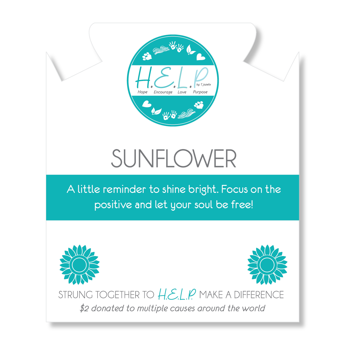 Sunflower Charm with Howlite Beads Charity Bracelet