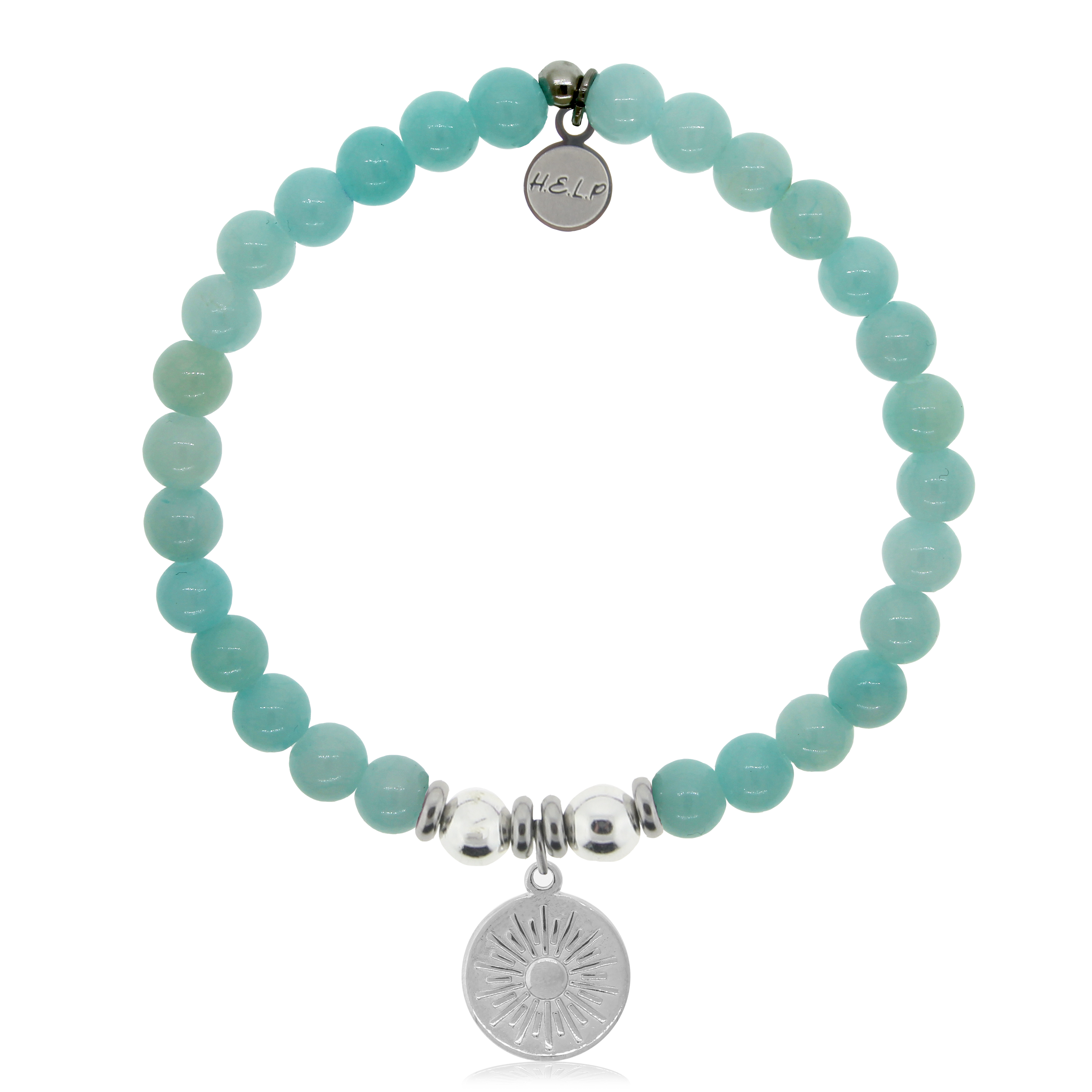 Sunny Days Charm with Baby Blue Quartz Charity Bracelet