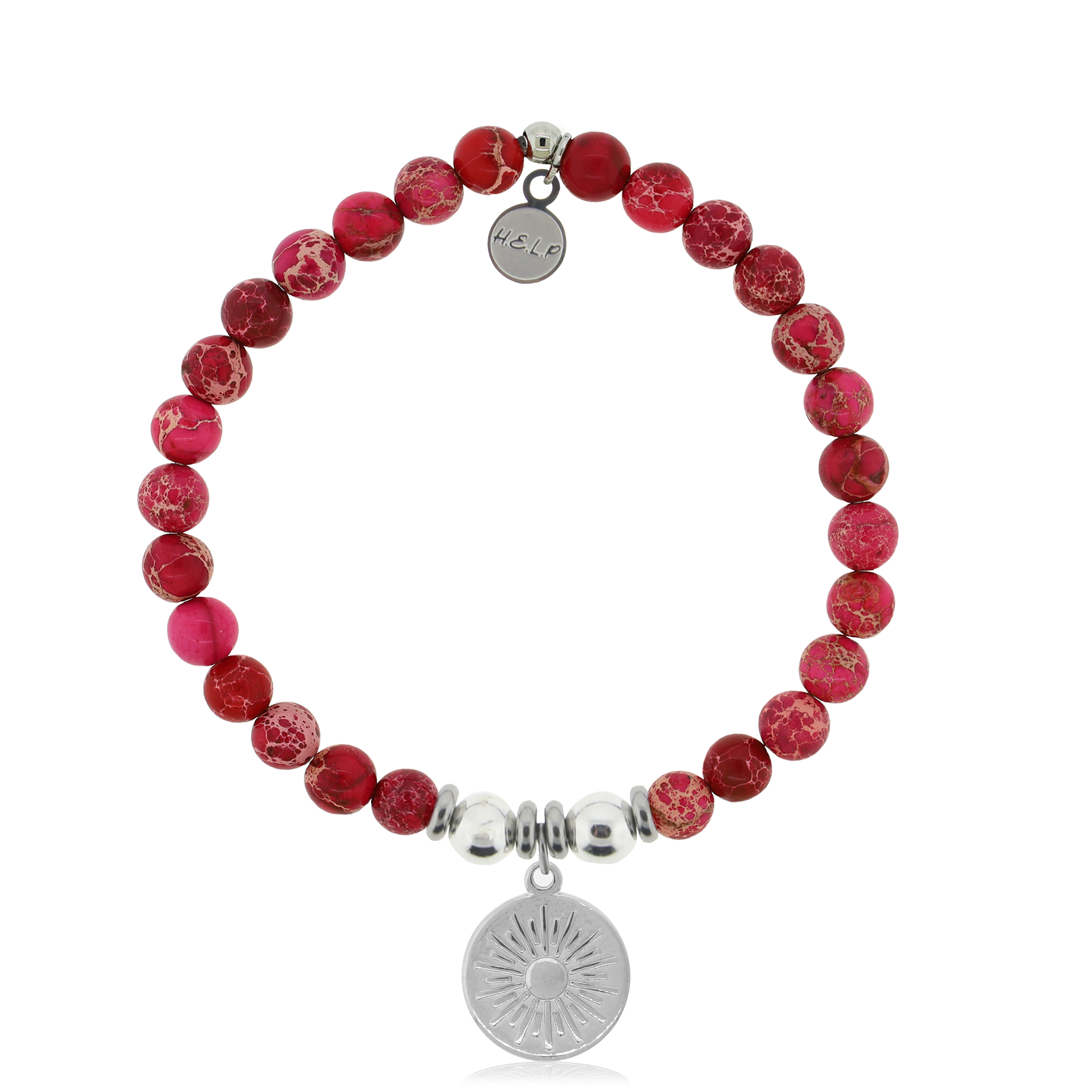 Sunny Days Charm with Cranberry Jasper Charity Bracelet