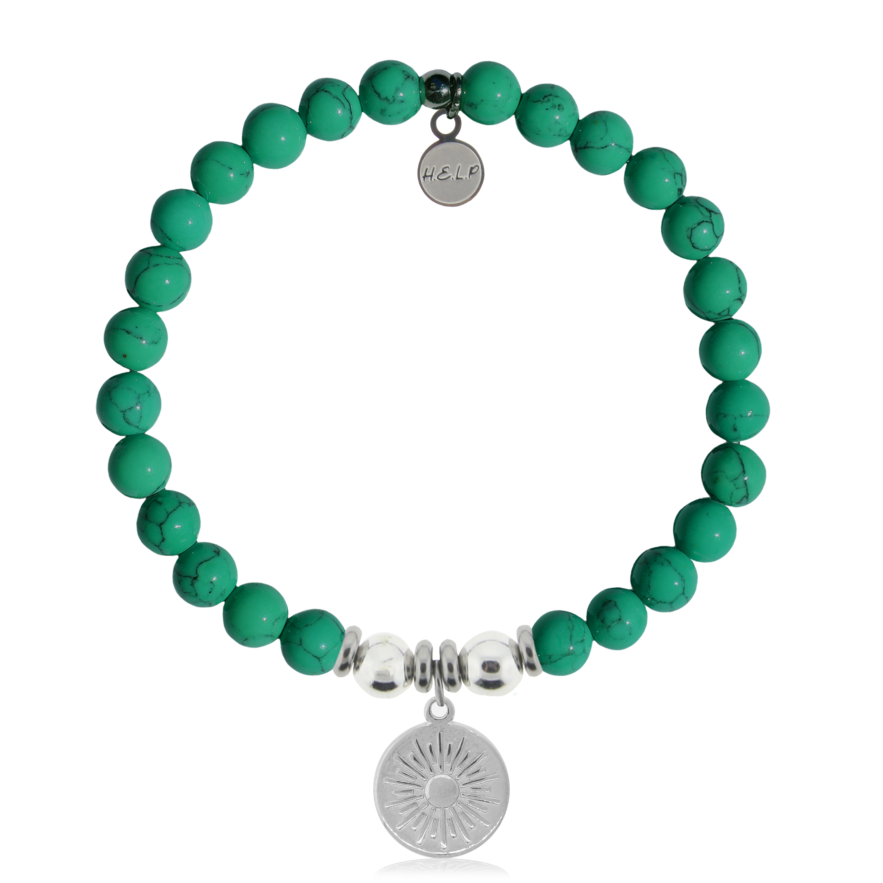 Sunny Days Charm with Green Howlite Charity Bracelet