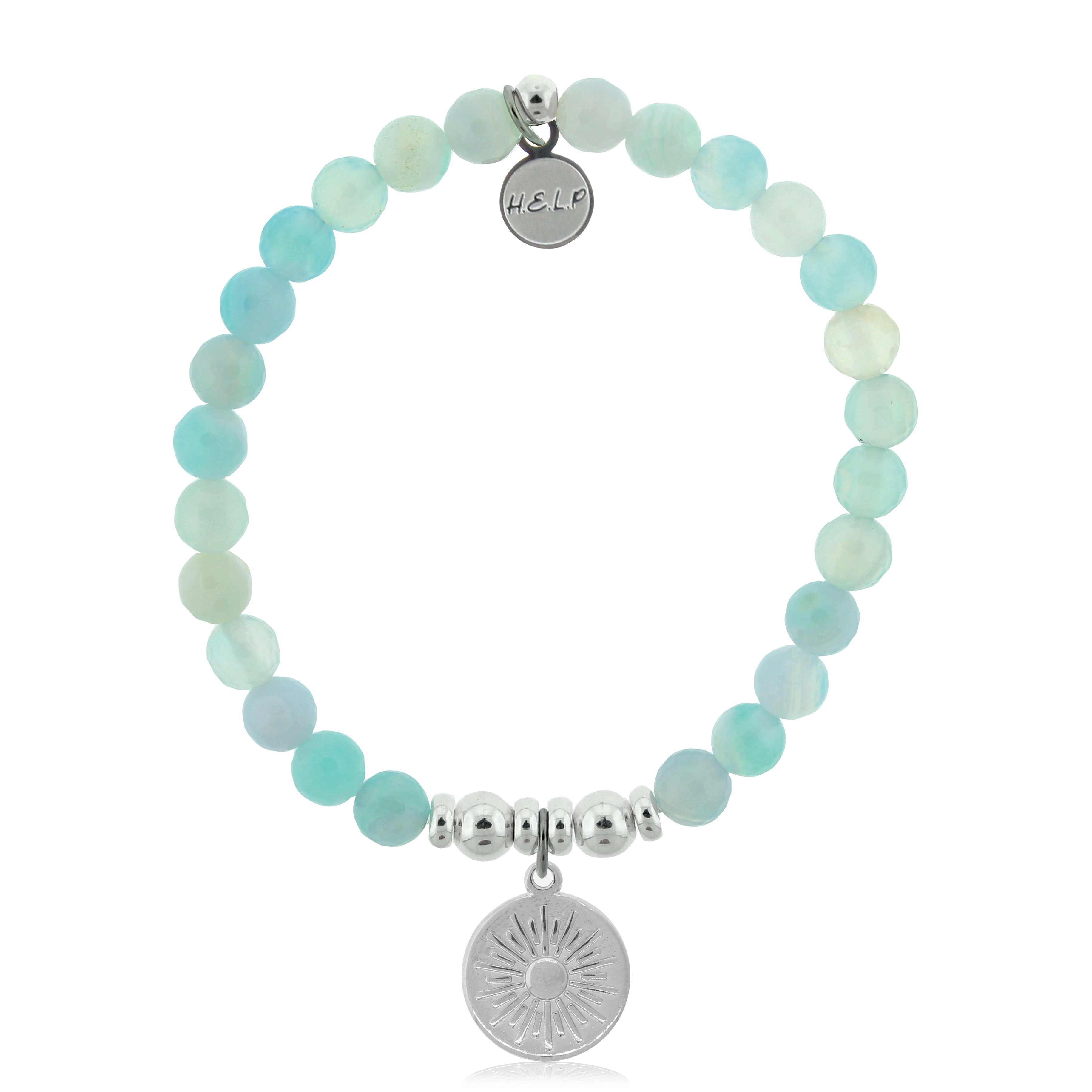 Sunny Days Charm with Light Blue Agate Charity Bracelet