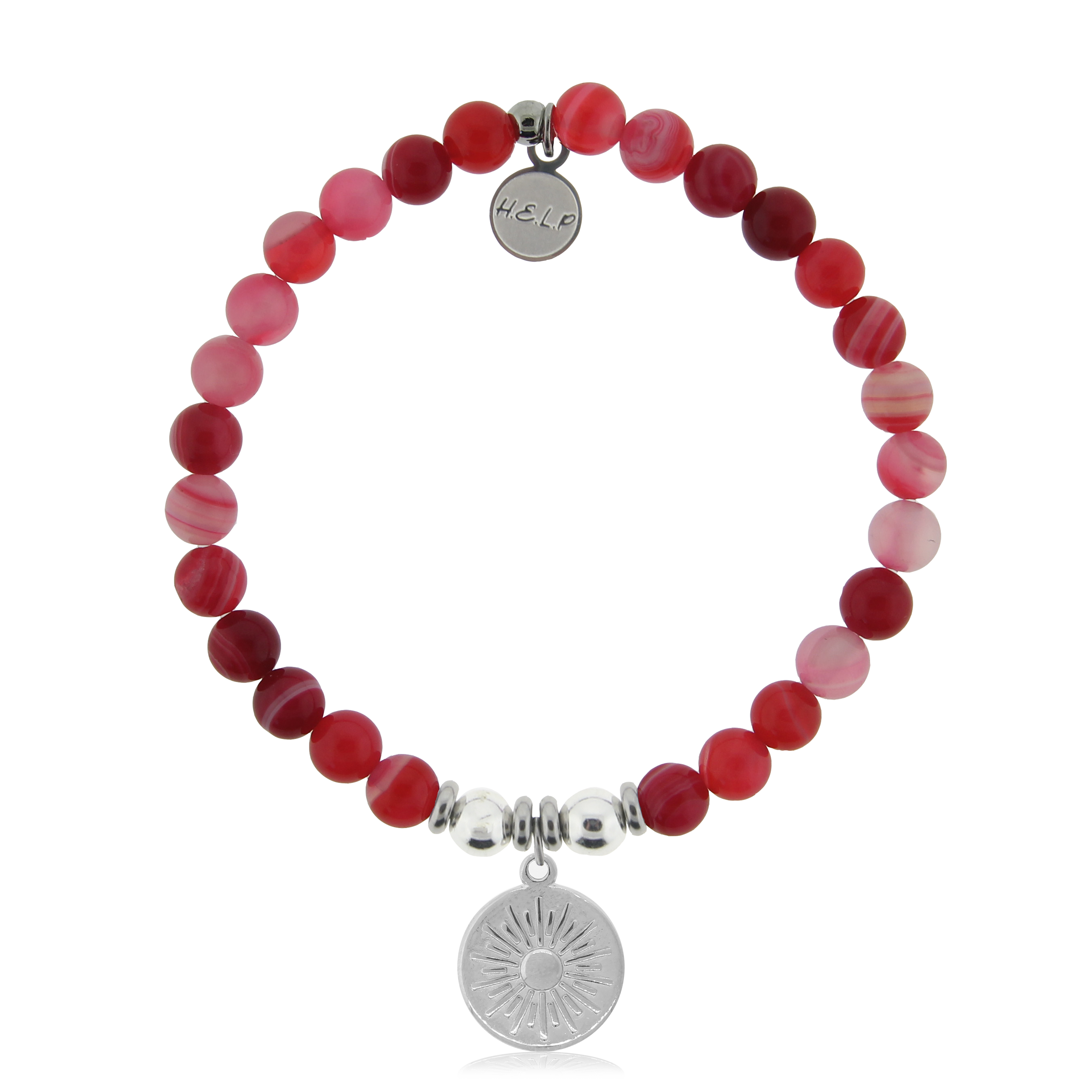 Sunny Days Charm with Red Stripe Agate Charity Bracelet