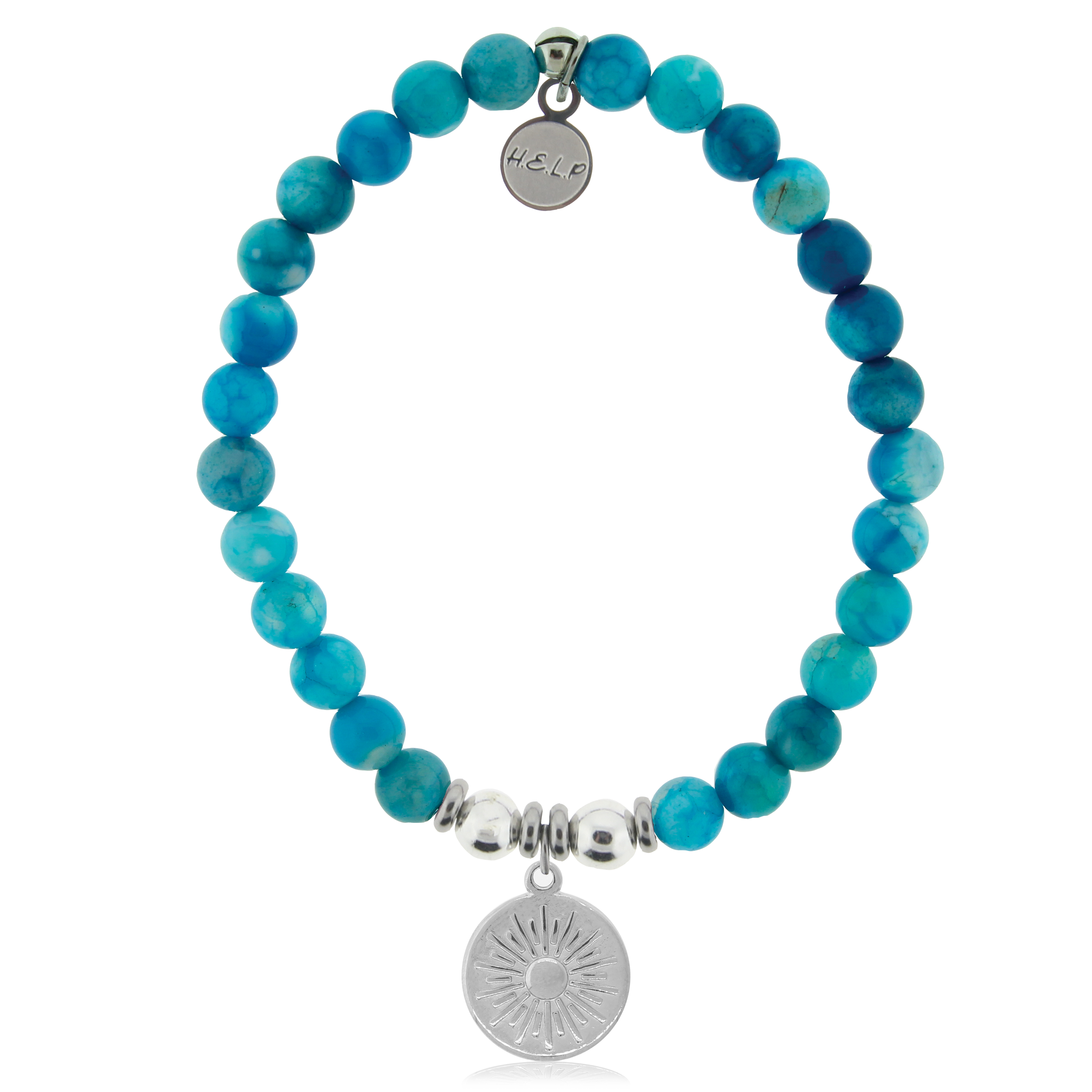 Sunny Days Charm with Tropic Blue Agate Charity Bracelet