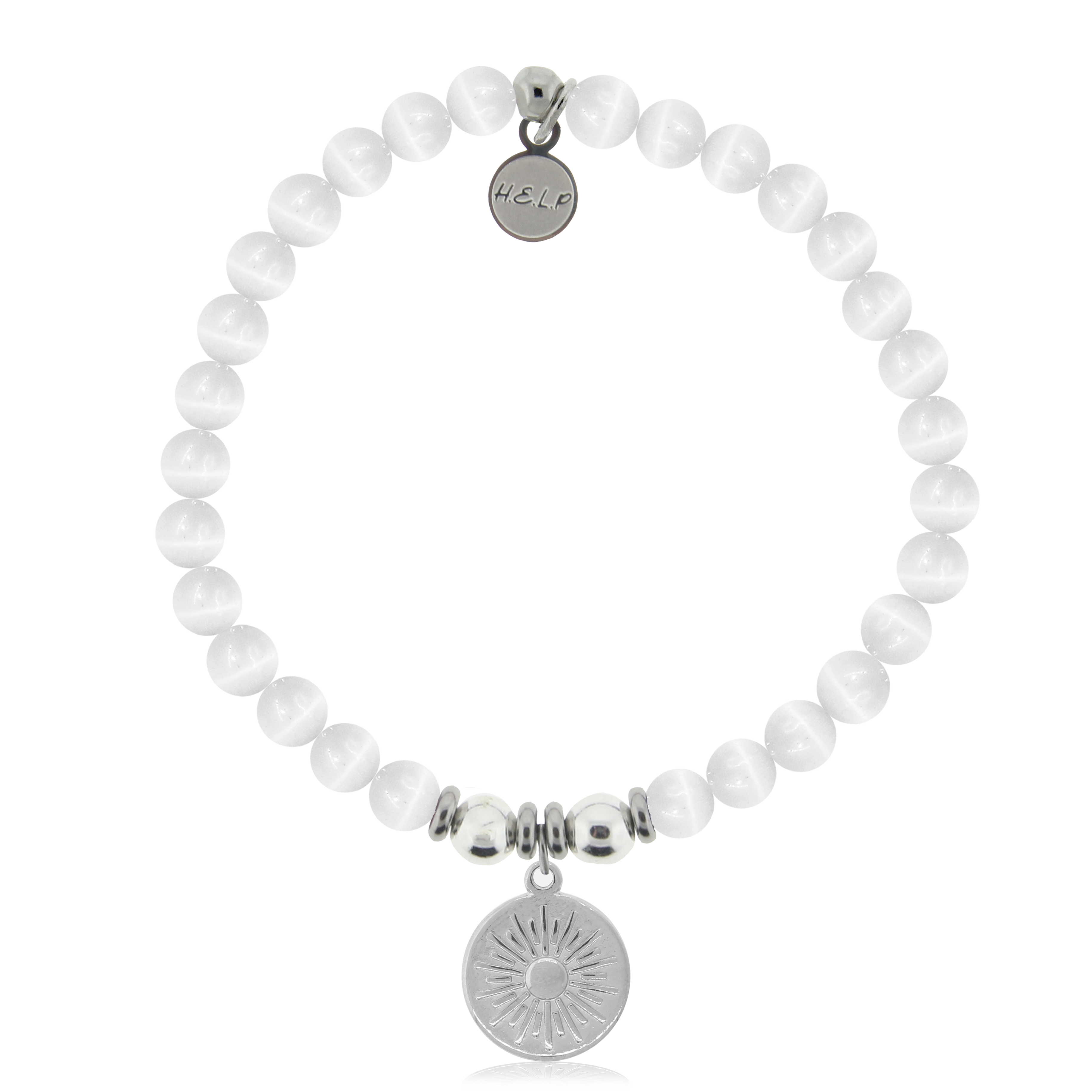 Sunny Days Charm with White Cats Eye Charity Bracelet