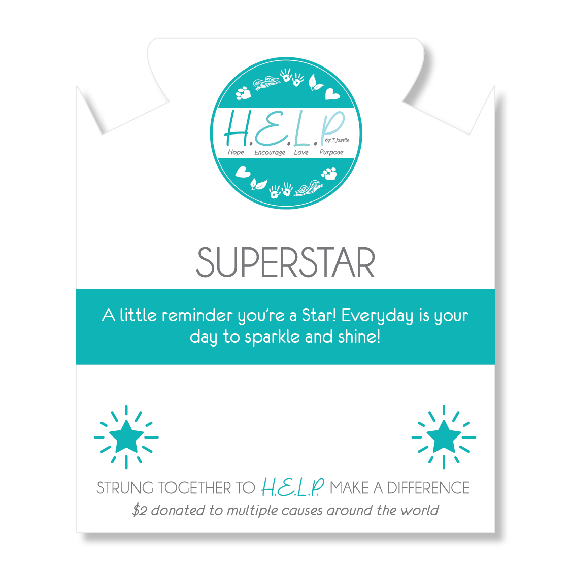 Superstar Charm with Green Howlite Charity Bracelet