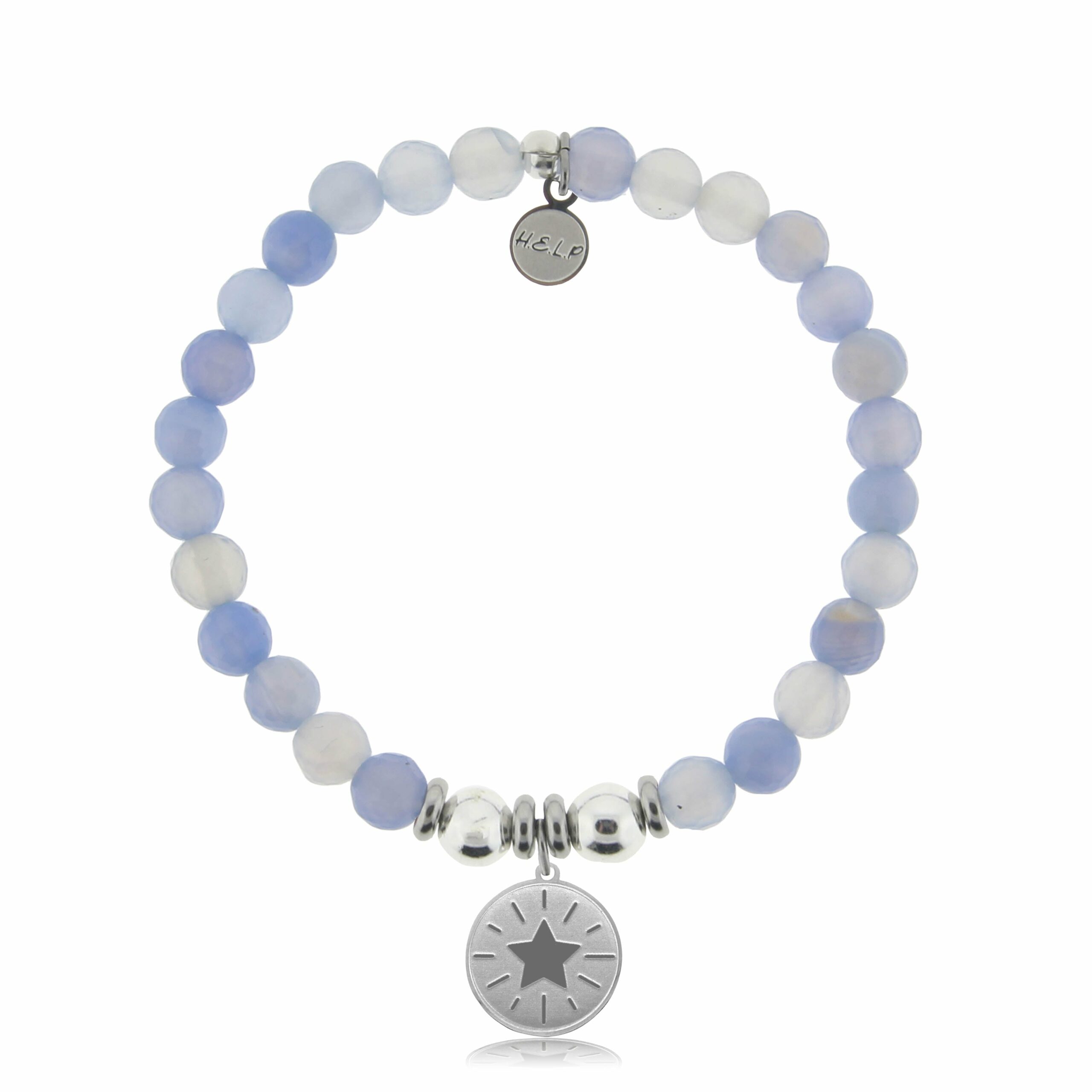 Superstar Charm with Sky Blue Agate Charity Bracelet