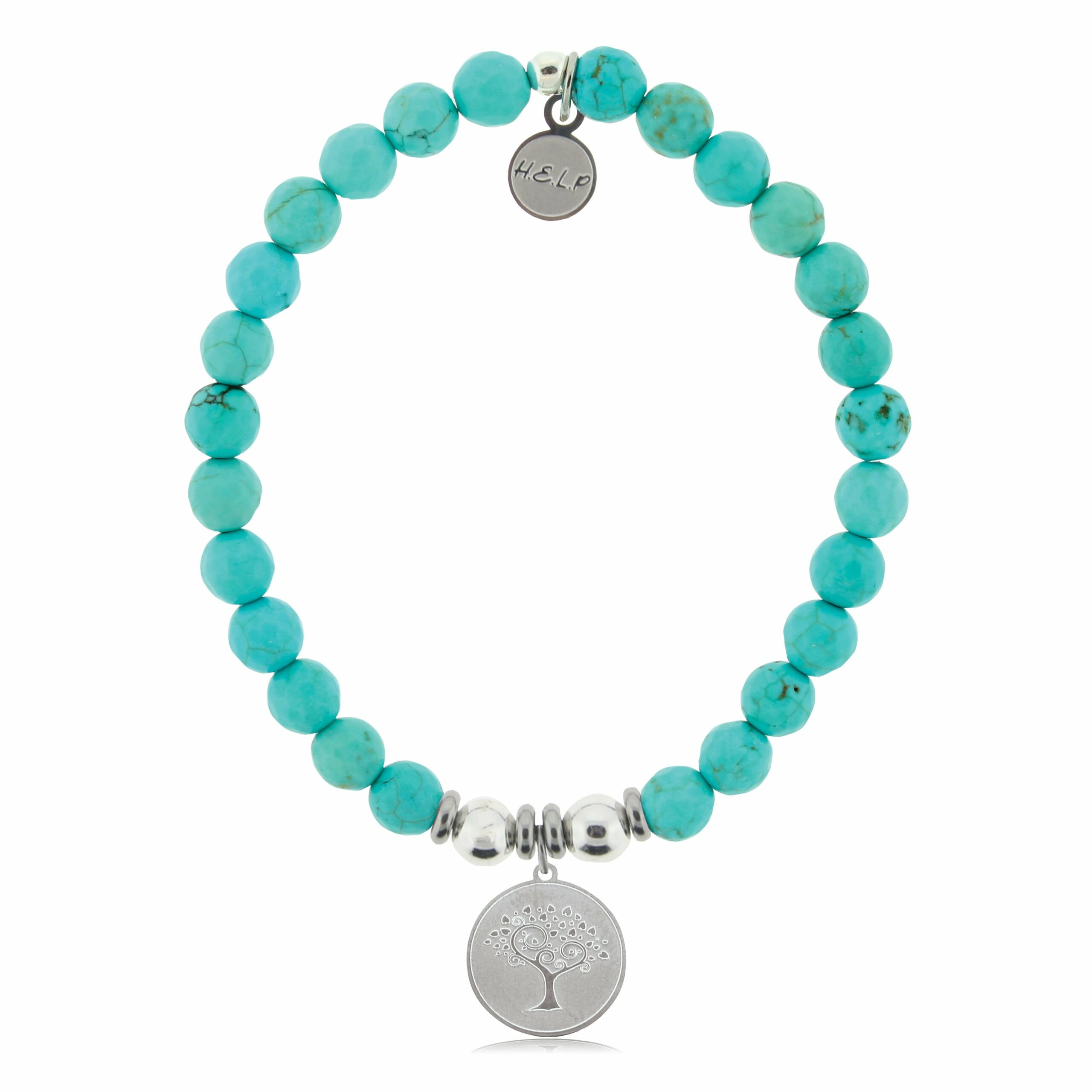 Tree of Life Charm with Turquoise Charity Bracelet