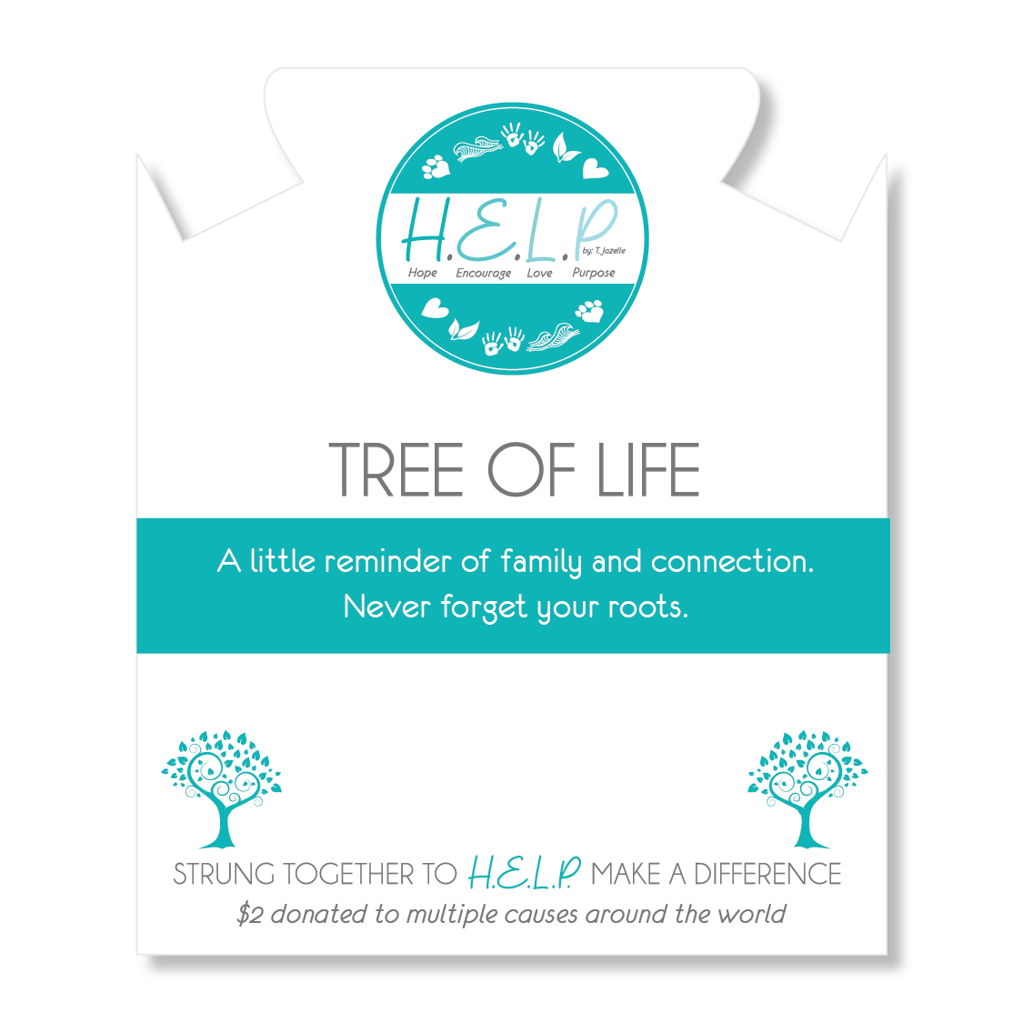 Tree of Life Charm with Turquoise Charity Bracelet