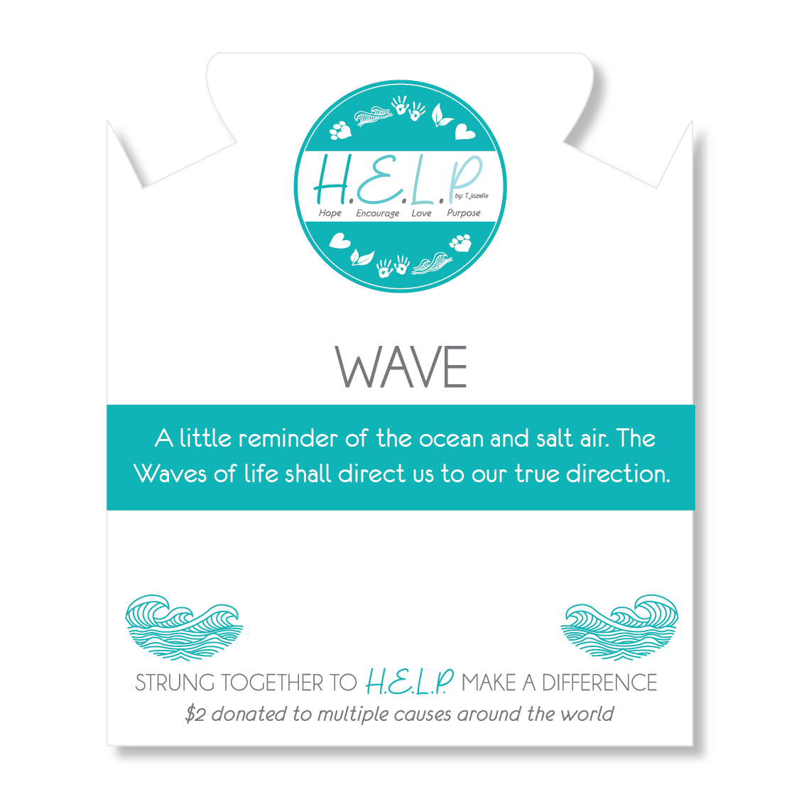 Wave Charm with Howlite Beads Charity Bracelet