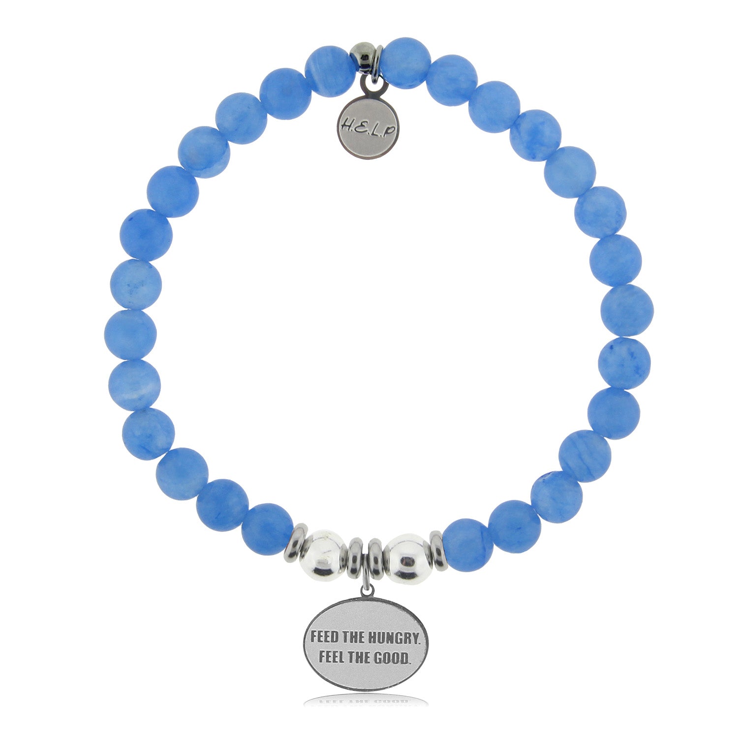 World Central Kitchen Charm with Azure Blue Jade Bracelet