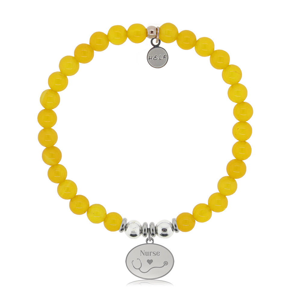 Nurse Charm with Yellow Agate Charity Bracelet